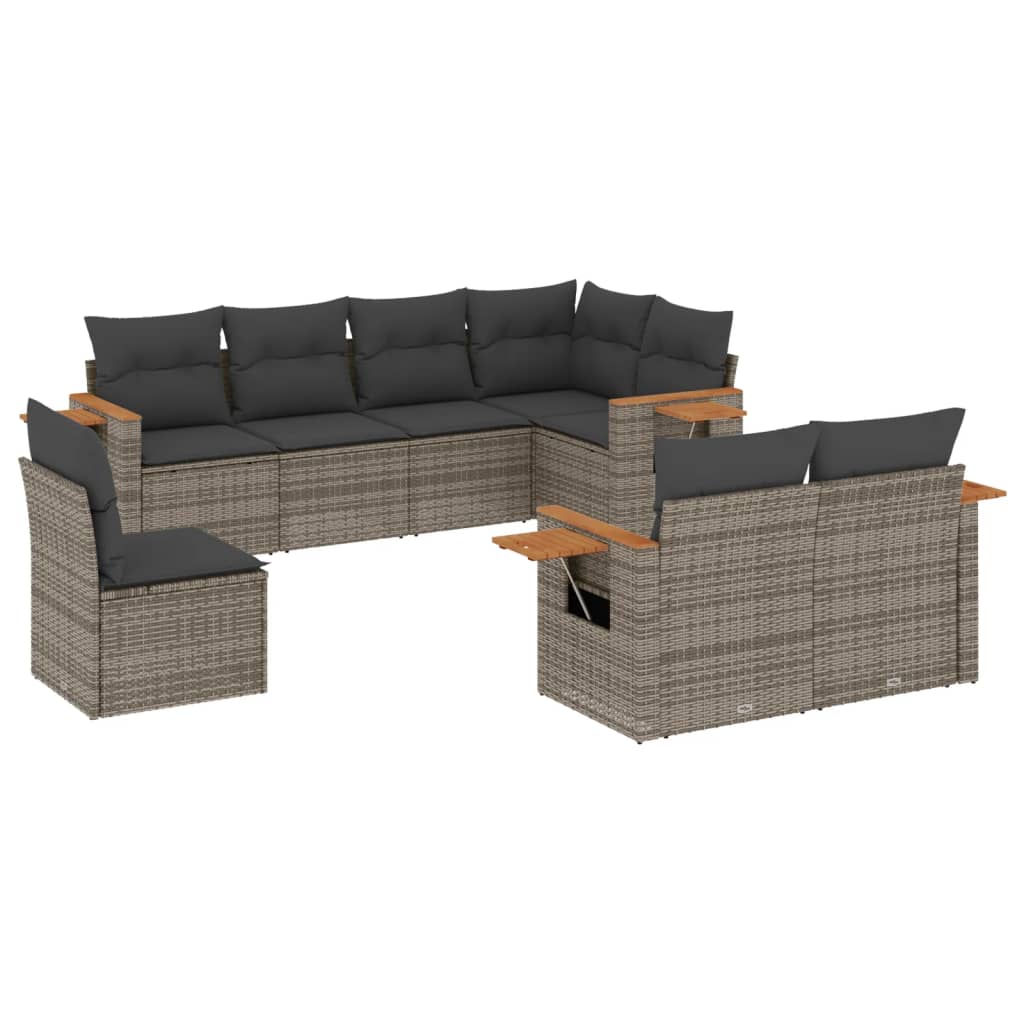 8-dijelni set vrtnih sofa od poliratana s jastucima