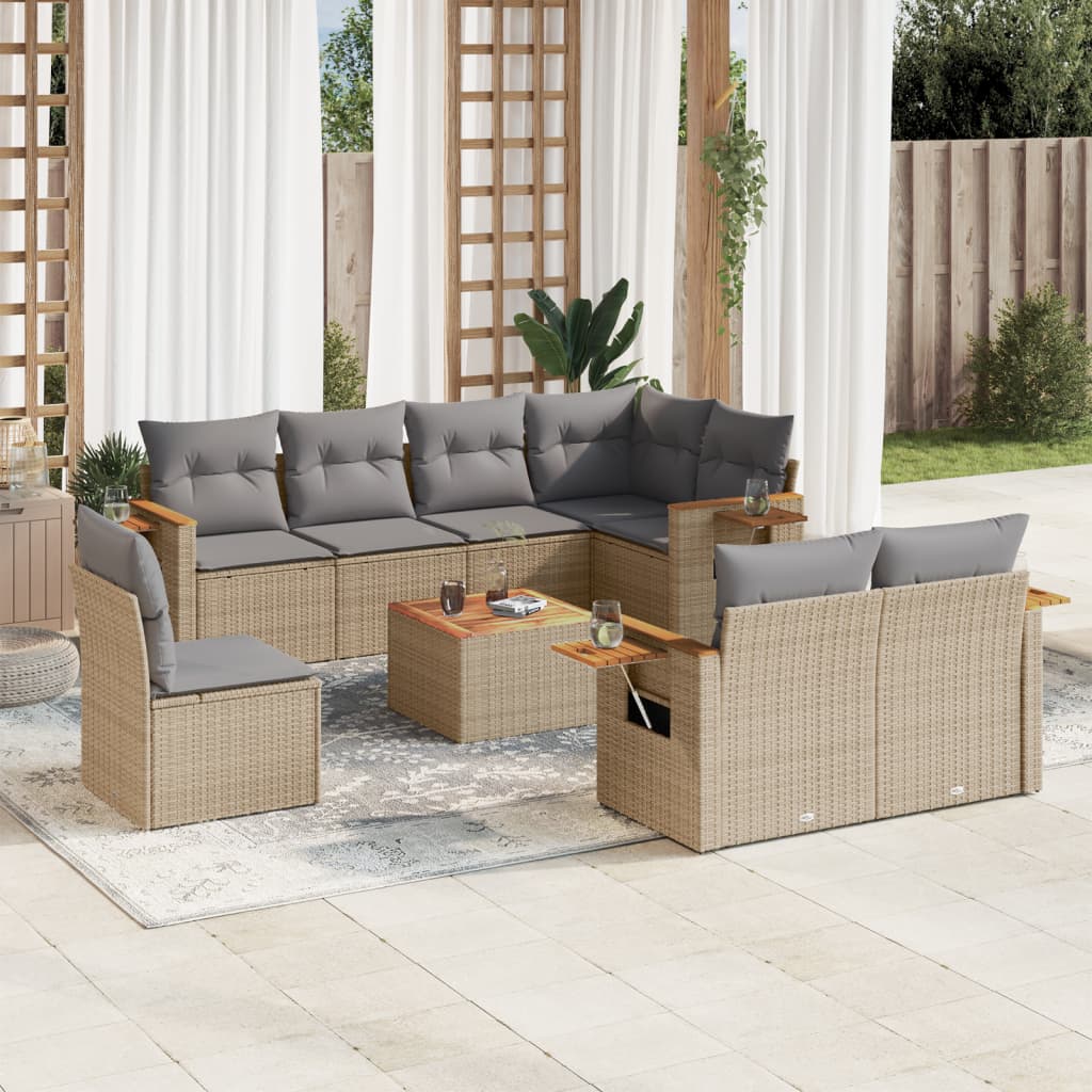 8-dijelni set vrtnih sofa od poliratana s jastucima