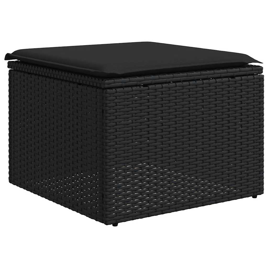 9-dijelni set vrtnih sofa s jastucima crni od poliratana