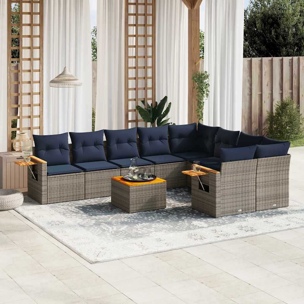9-dijelni set vrtnih sofa od poliratana s jastucima