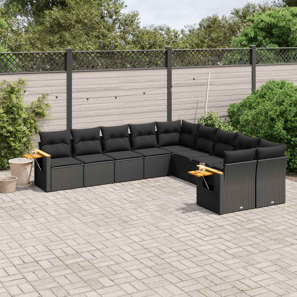 10-dijelni set vrtnih sofa od poliratana s jastucima