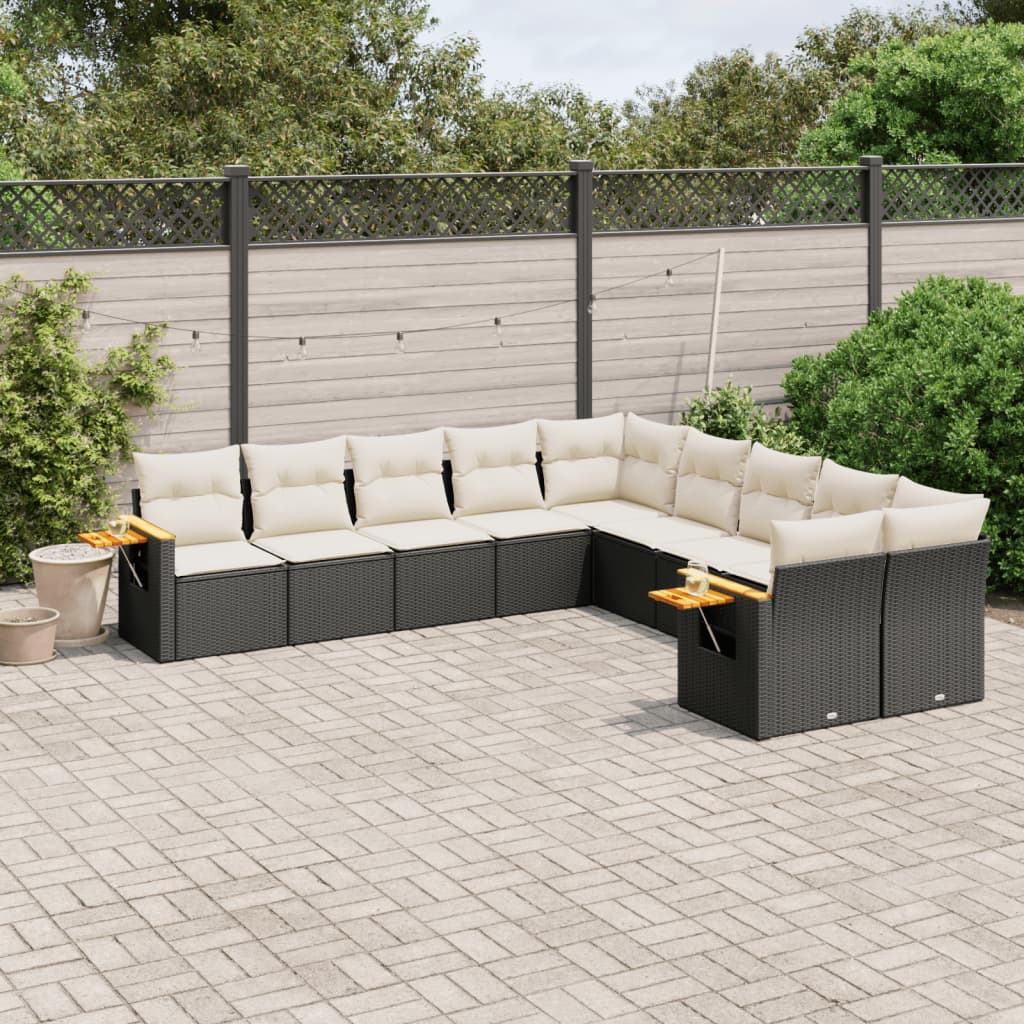 10-dijelni set vrtnih sofa od poliratana s jastucima