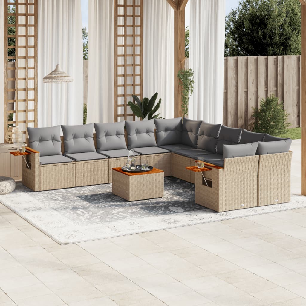 10-dijelni set vrtnih sofa od poliratana s jastucima