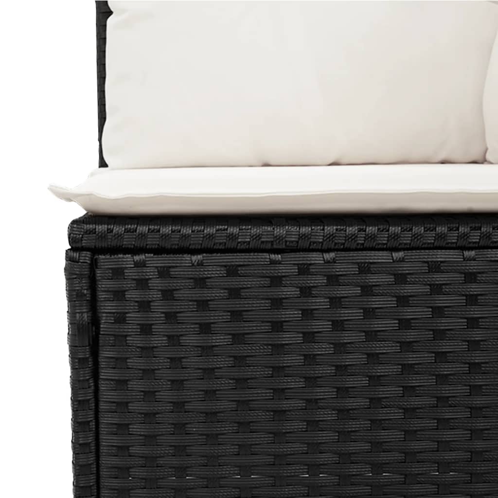 9-dijelni set vrtnih sofa s jastucima crni od poliratana