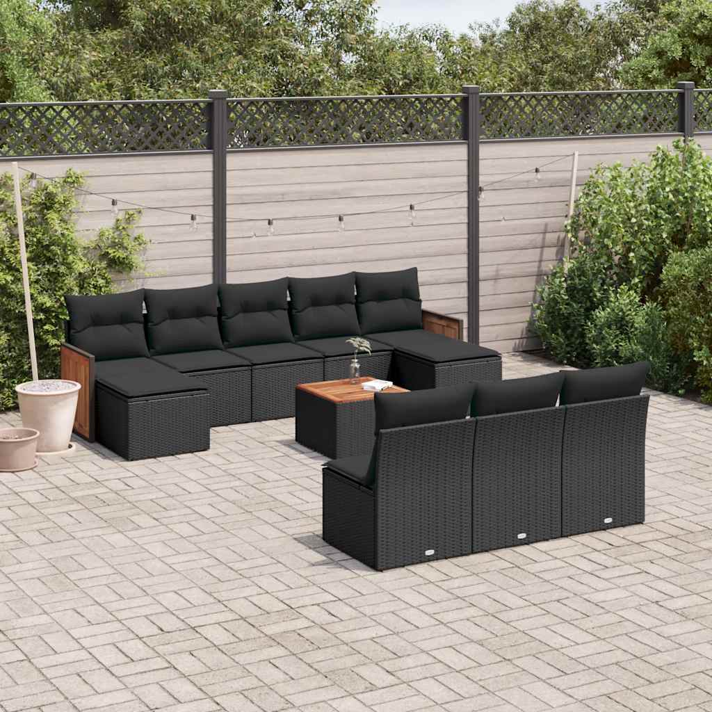 11-dijelni set vrtnih sofa od poliratana s jastucima bež