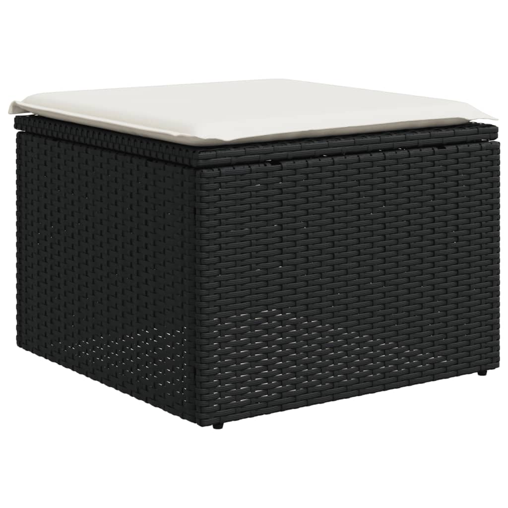 13-dijelni set vrtnih sofa s jastucima poliratan crni