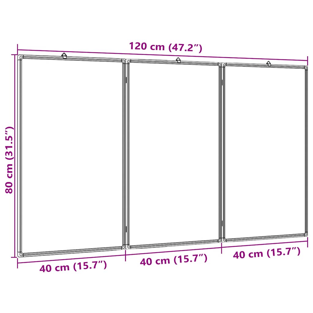 Magnetna bijela ploča sklopiva 120 x 80 x 1,7 cm aluminijska