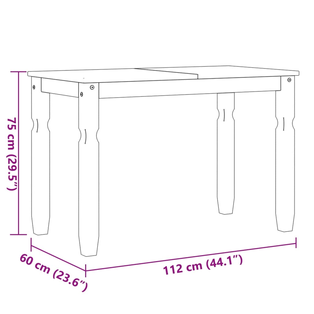 Blagovaonski stol Corona 112 x 60 x 75 cm od masivne borovine