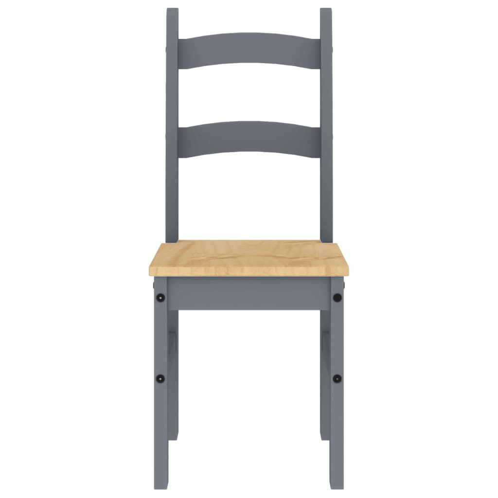 Blagovaonske stolice 2 kom sive 40x46x99 cm od masivne borovine