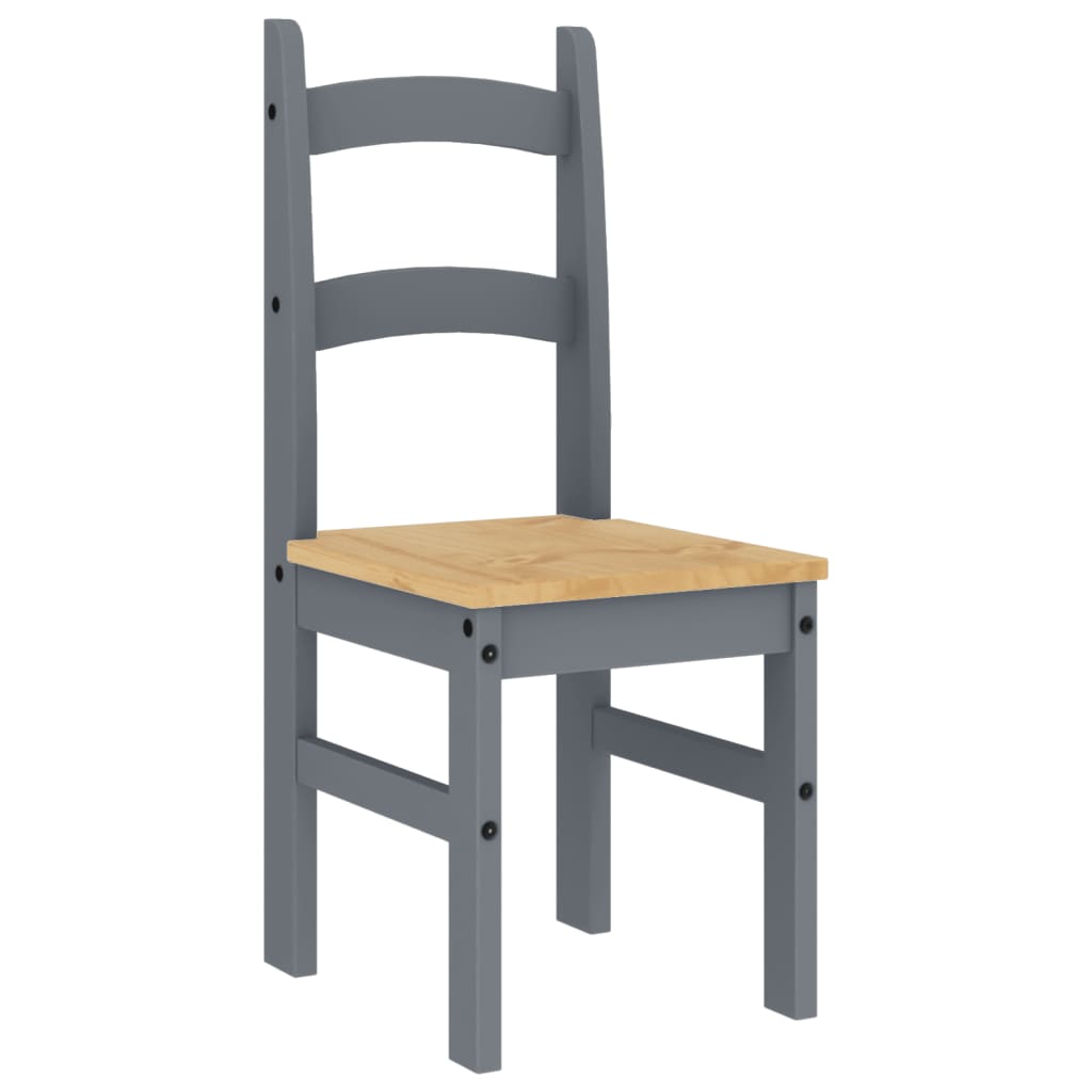 Blagovaonske stolice 2 kom sive 40x46x99 cm od masivne borovine