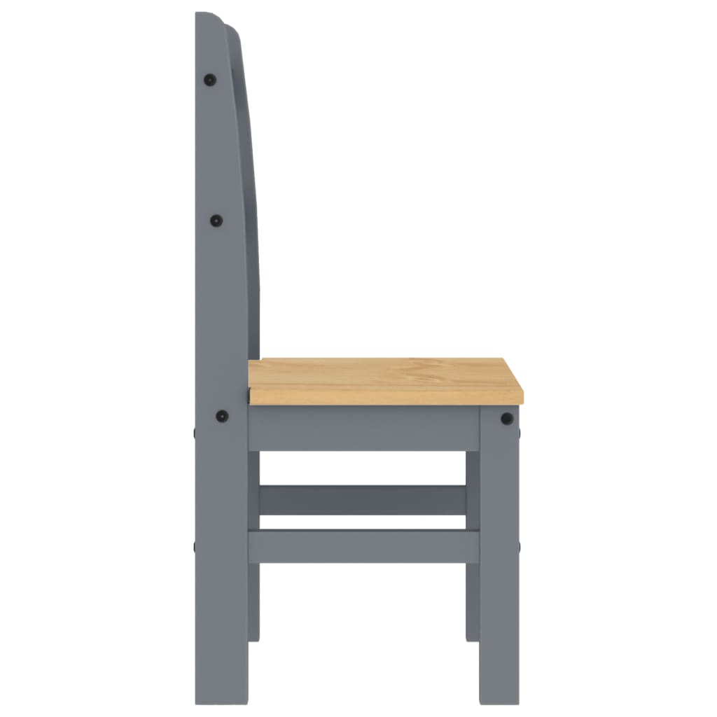 Blagovaonske stolice 2 kom sive 40x46x99 cm od masivne borovine