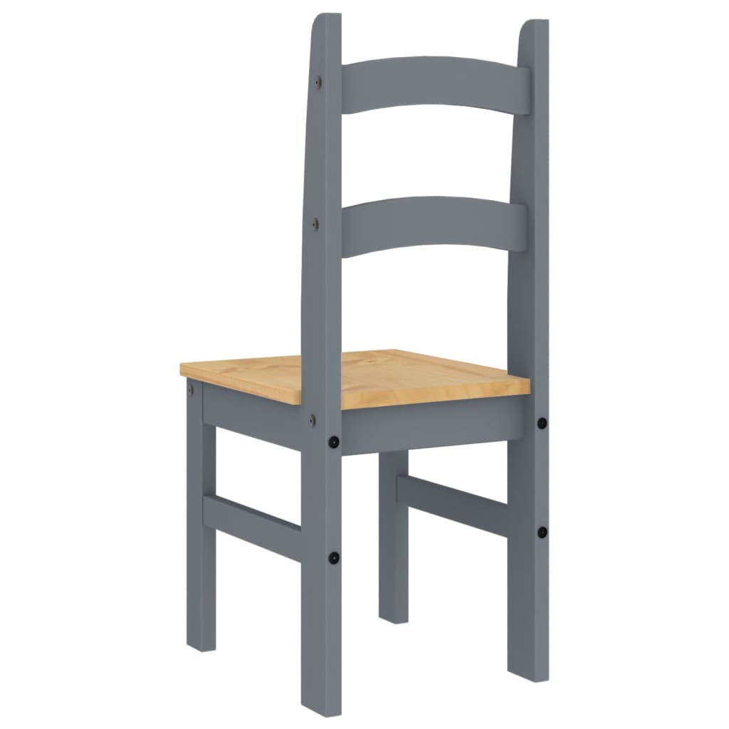 Blagovaonske stolice 2 kom sive 40x46x99 cm od masivne borovine