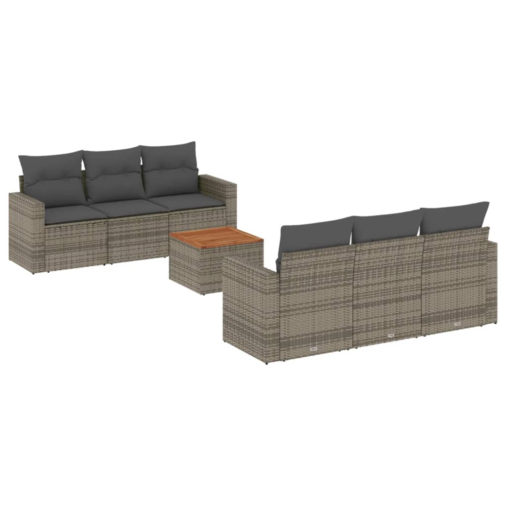7-dijelni set vrtnih sofa sivi od poliratana