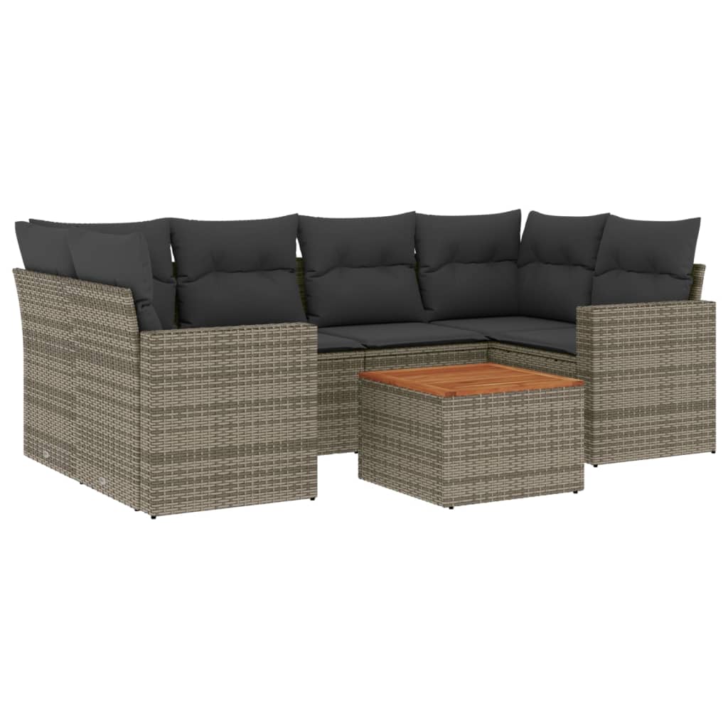 7-dijelni set vrtnih sofa sivi od poliratana