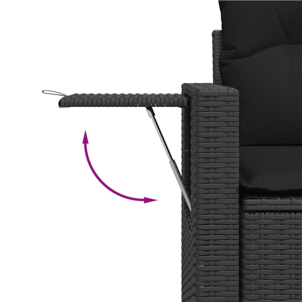 13-dijelni set vrtnih sofa s jastucima poliratan crni
