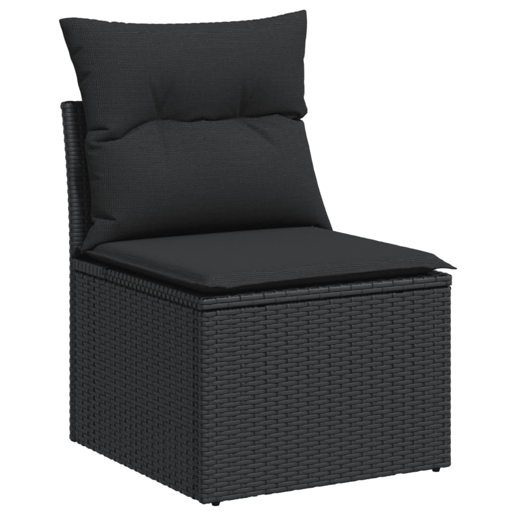 13-dijelni set vrtnih sofa s jastucima poliratan crni