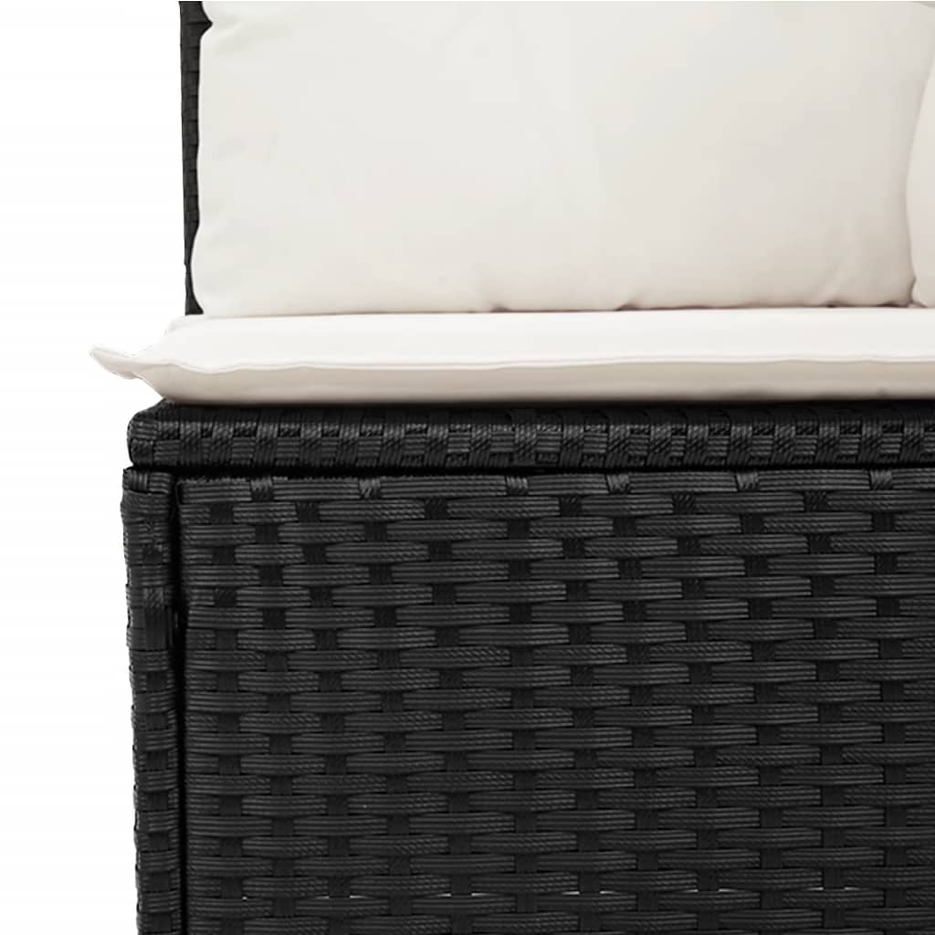 13-dijelni set vrtnih sofa s jastucima poliratan crni