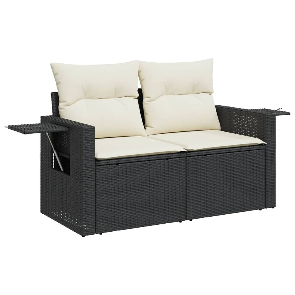 13-dijelni set vrtnih sofa s jastucima poliratan crni
