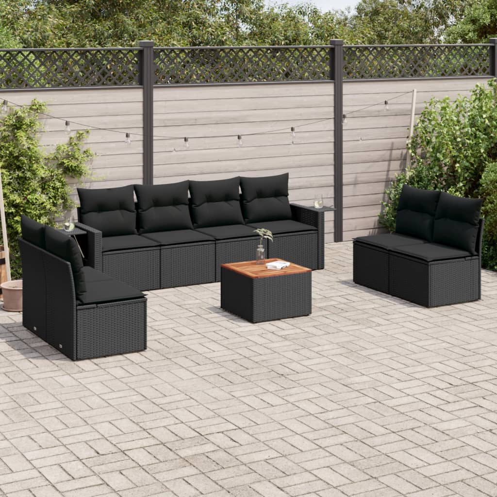 9-dijelni set vrtnih sofa s jastucima od poliratana