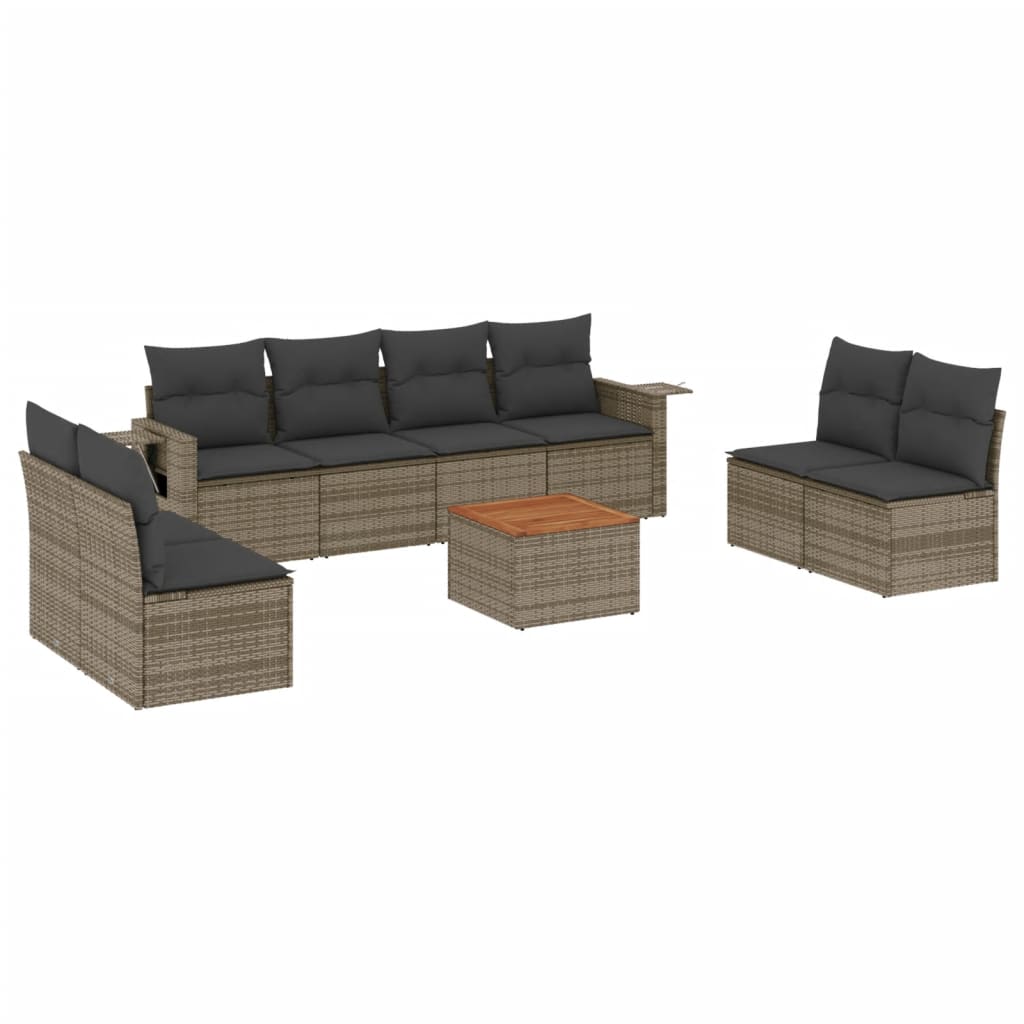 9-dijelni set vrtnih sofa s jastucima od poliratana