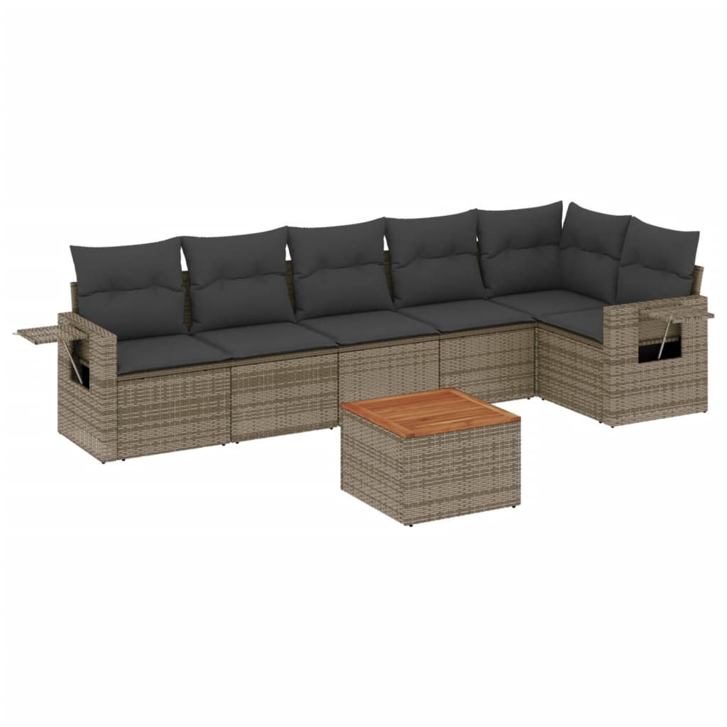 7-dijelni set vrtnih sofa sivi od poliratana