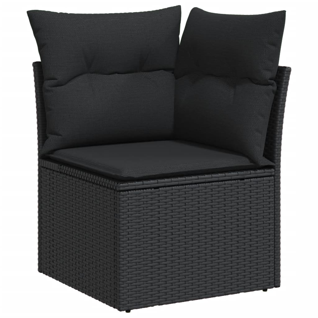 9-dijelni set vrtnih sofa s jastucima crni od poliratana
