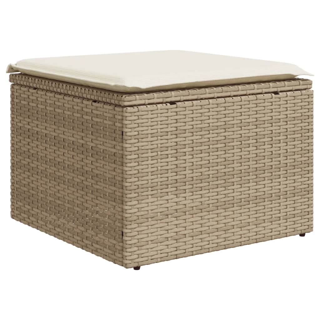 10-dijelni set vrtnih sofa s jastucima bež od poliratana
