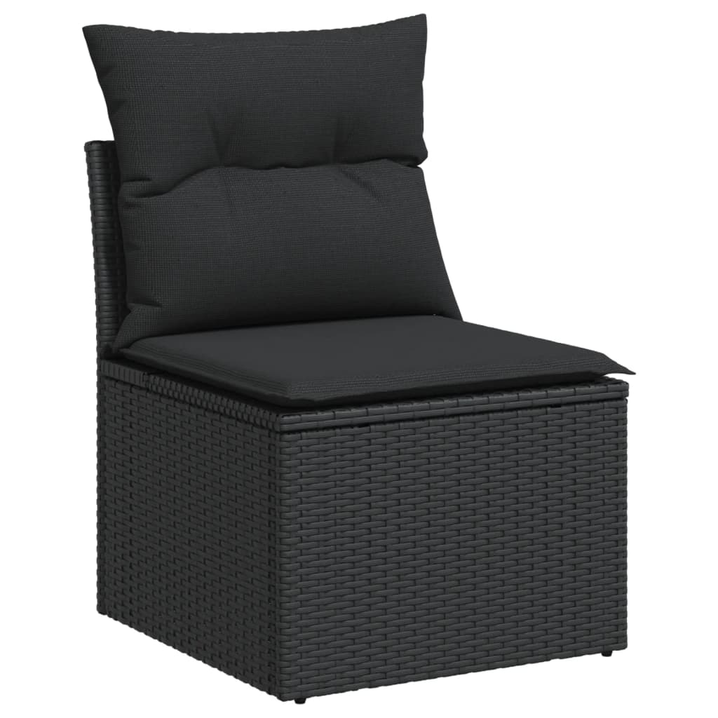 11-dijelni set vrtnih sofa od poliratana s jastucima crni