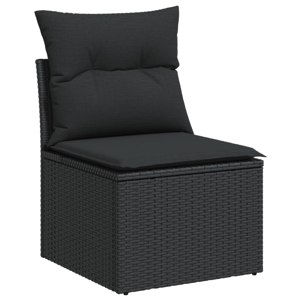 13-dijelni set vrtnih sofa s jastucima poliratan crni