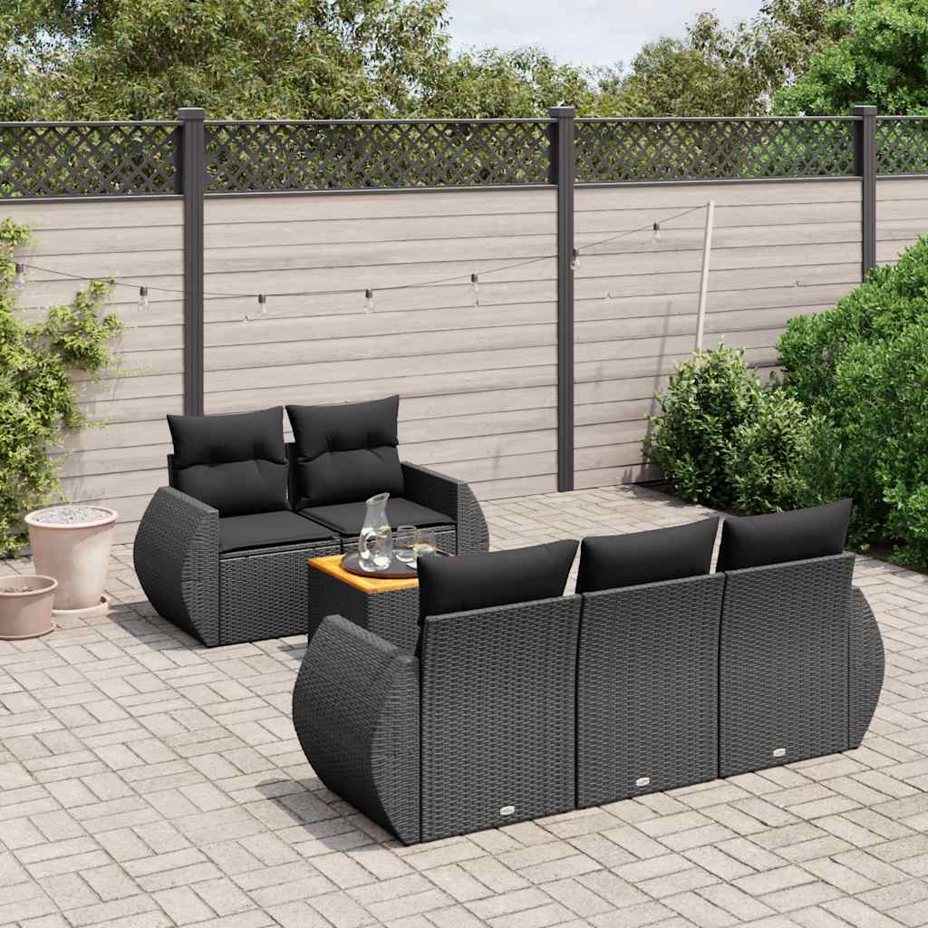 6-dijelni set vrtnih sofa od poliratana s jastucima