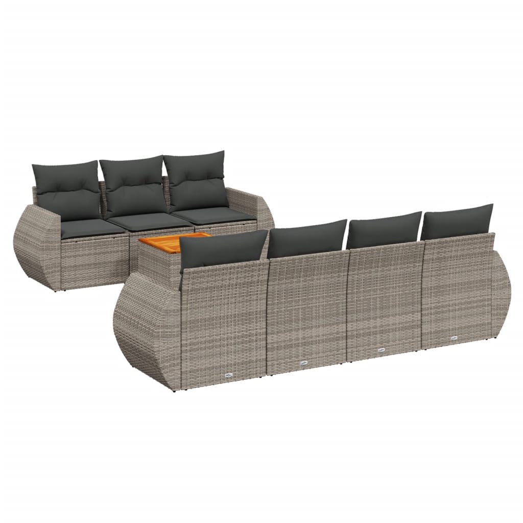 8-dijelni set vrtnih sofa od poliratana s jastucima