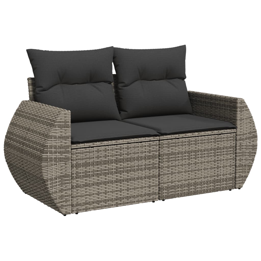 7-dijelni set vrtnih sofa sivi od poliratana