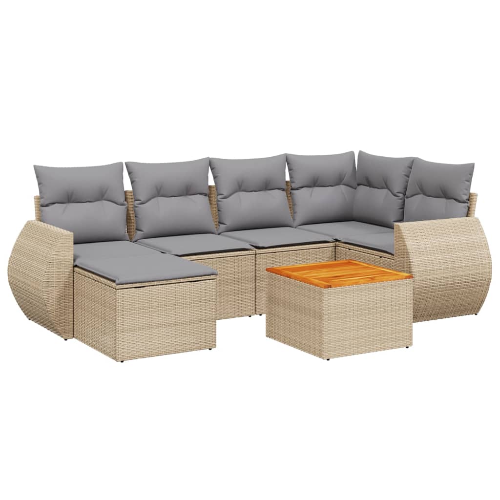 7-dijelni set vrtnih sofa od poliratana s jastucima