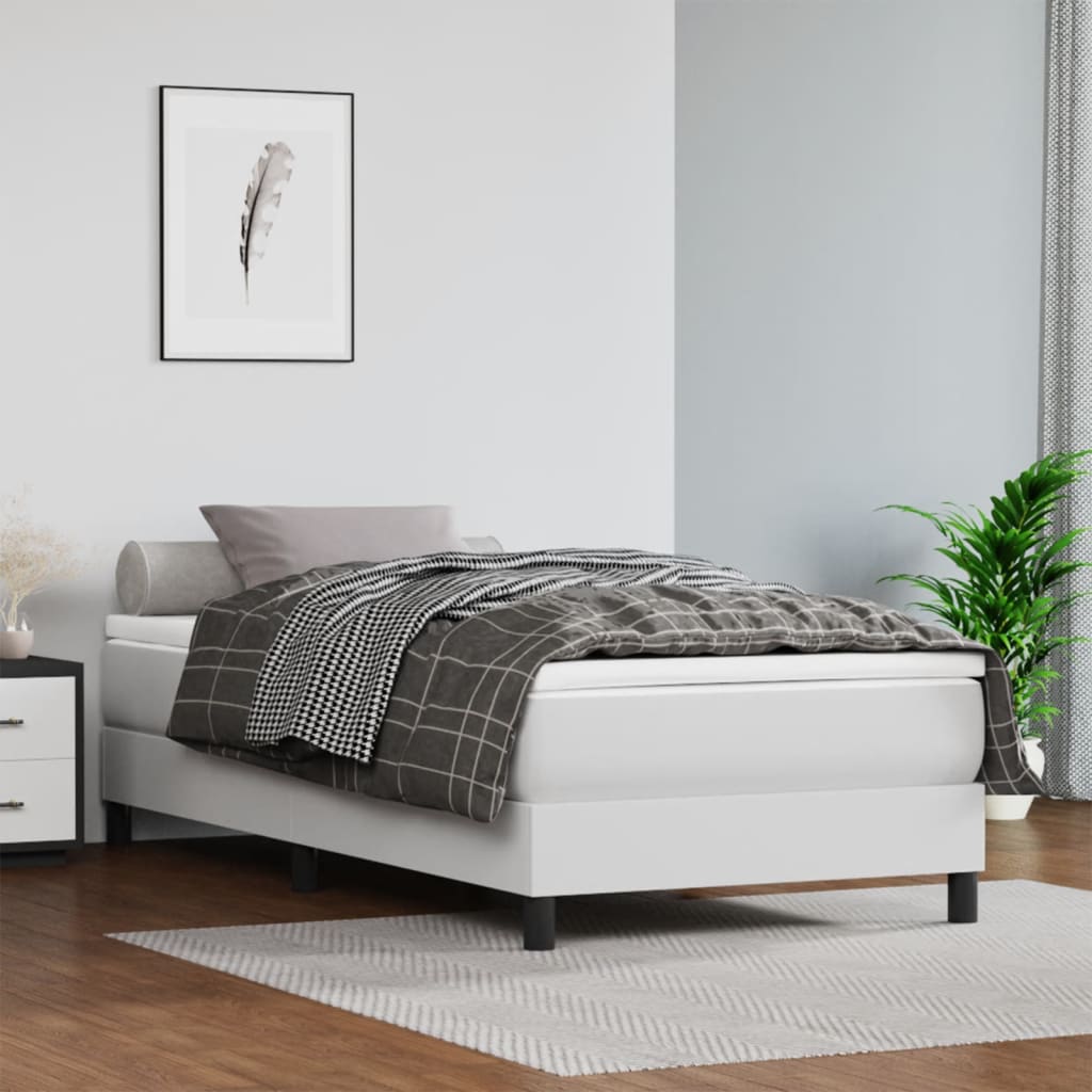 Madrac s džepičastim oprugama srednje tvrdoće bijeli 120x190x20 cm umjetne kože