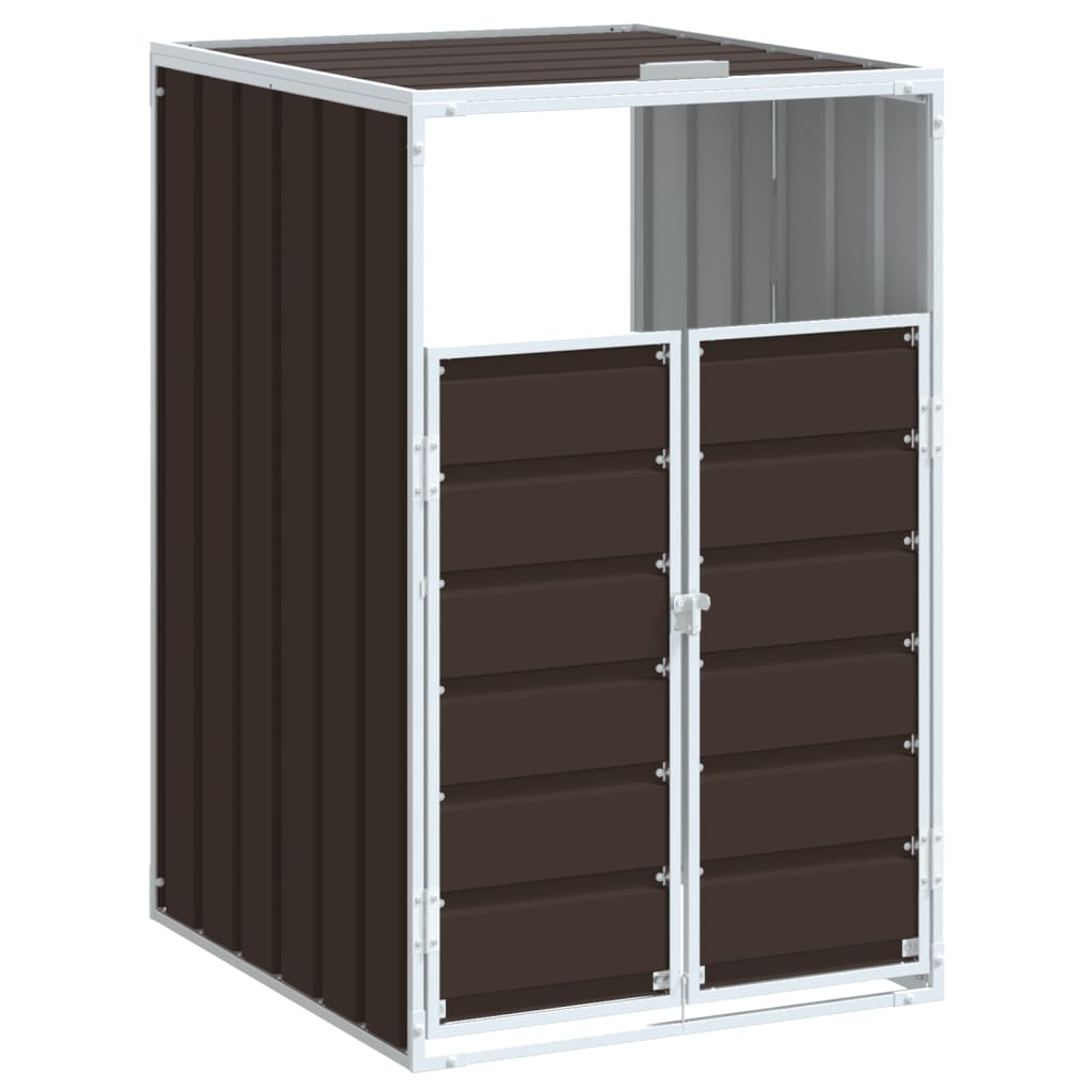 Spremište za 1 kantu za otpad smeđe 72x81x115 cm čelično