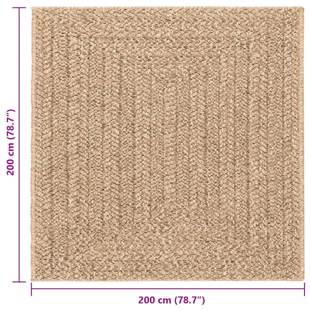 Tepih ZIZUR 200 x 200 cm s izgledom jute unutarnji i vanjski