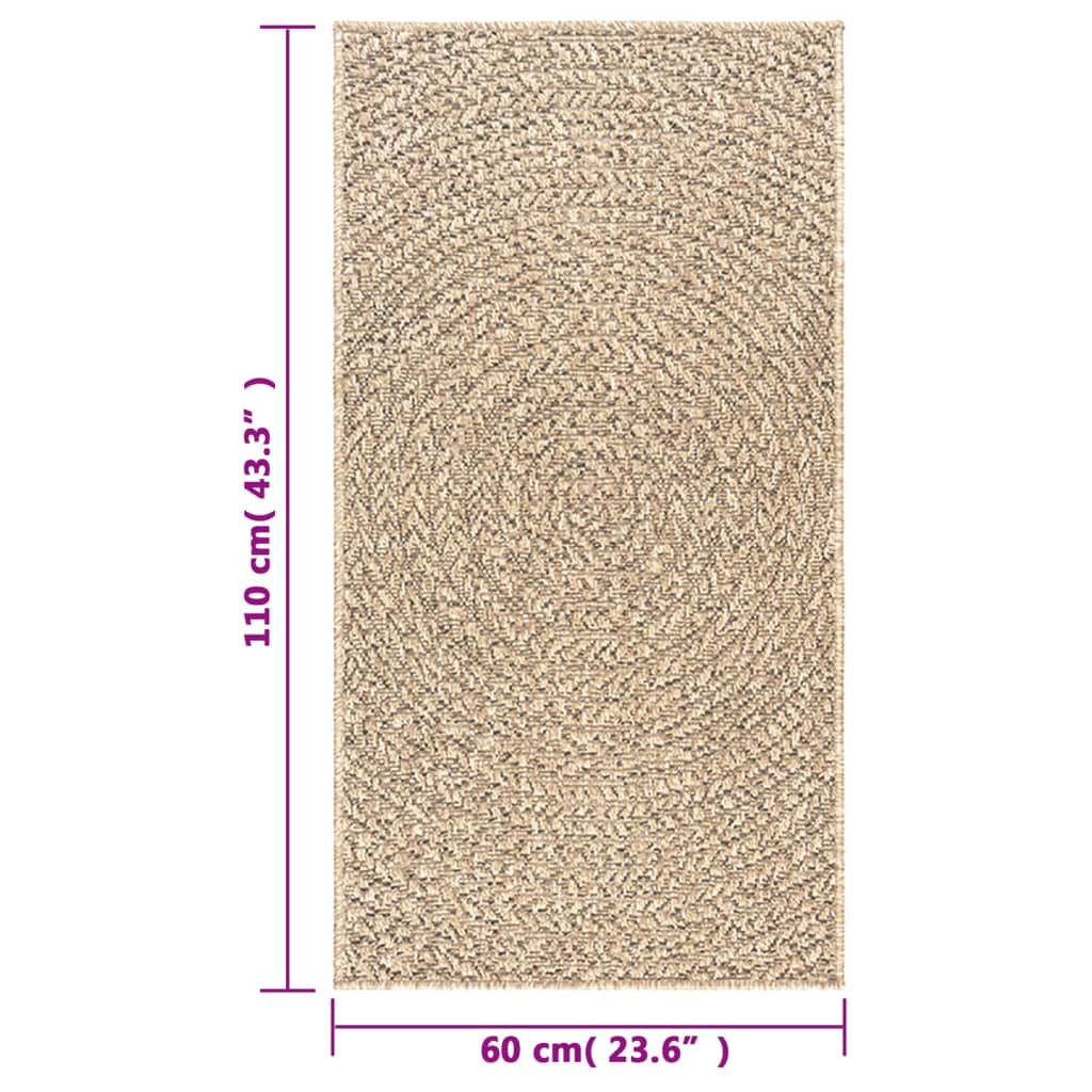 Tepih ZIZUR 60 x 110 cm s izgledom jute unutarnji i vanjski