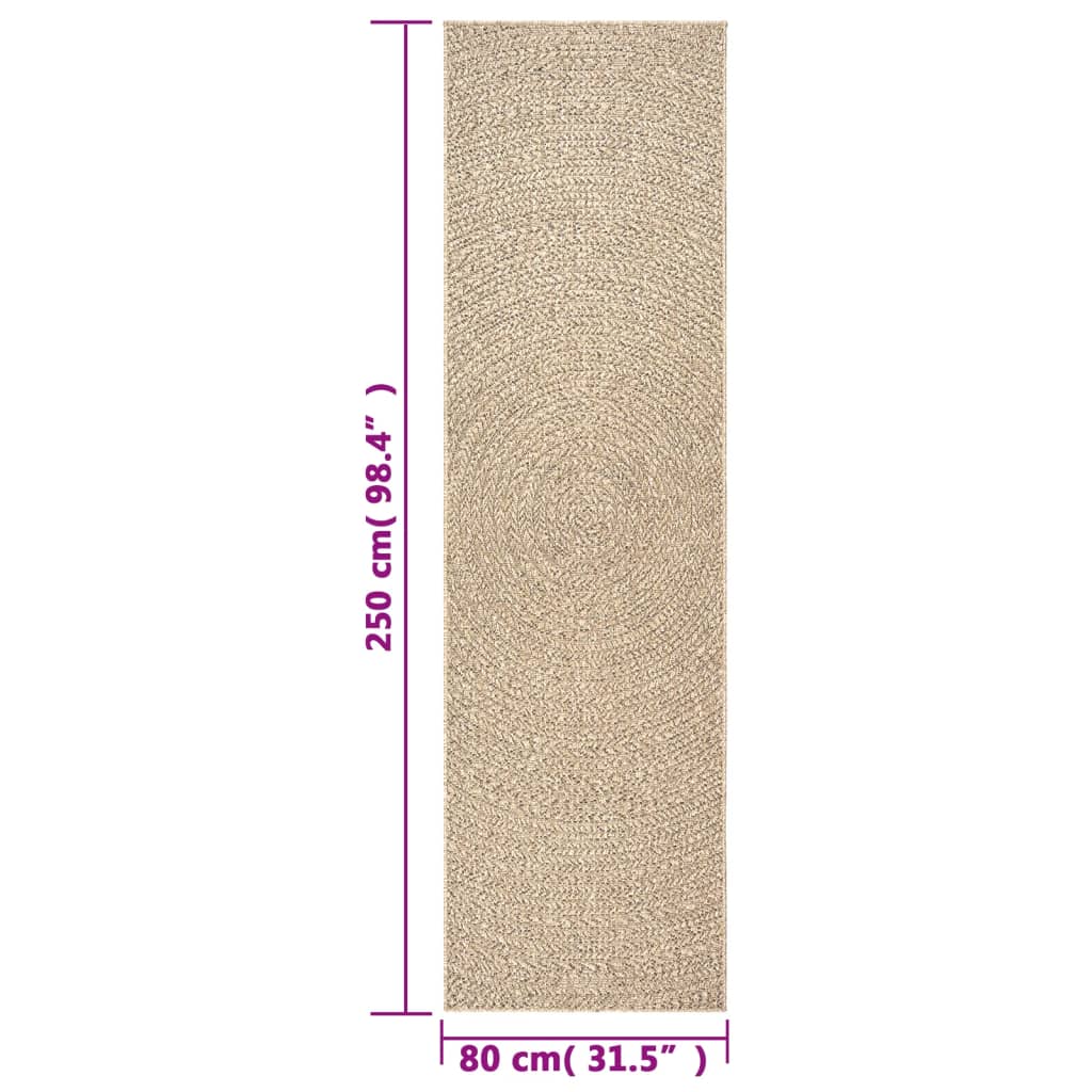 Tepih ZIZUR 80 x 250 cm s izgledom jute unutarnji i vanjski