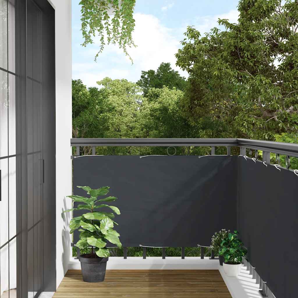 Balkonski zaslon za privatnost antracit 600 x 75 cm PVC
