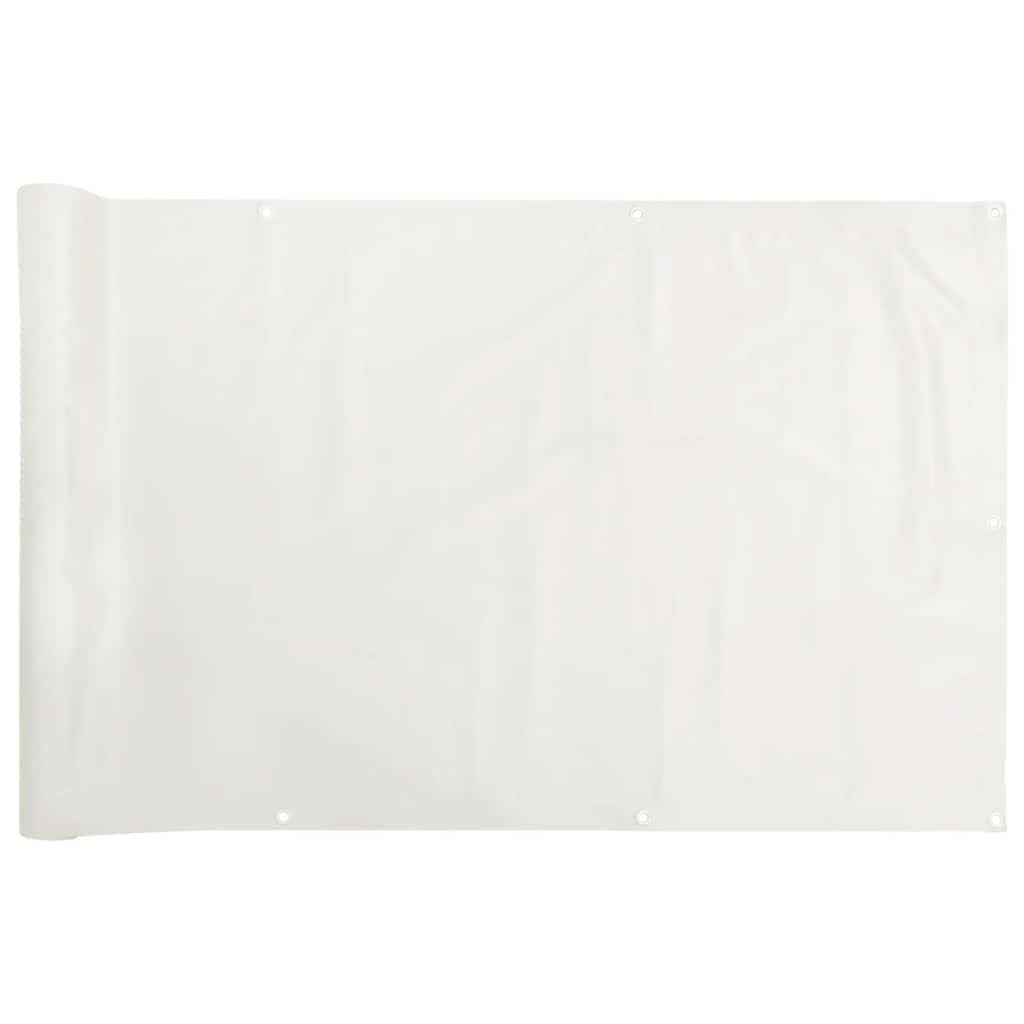 Balkonski zaslon za privatnost bijeli 500 x 75 cm PVC