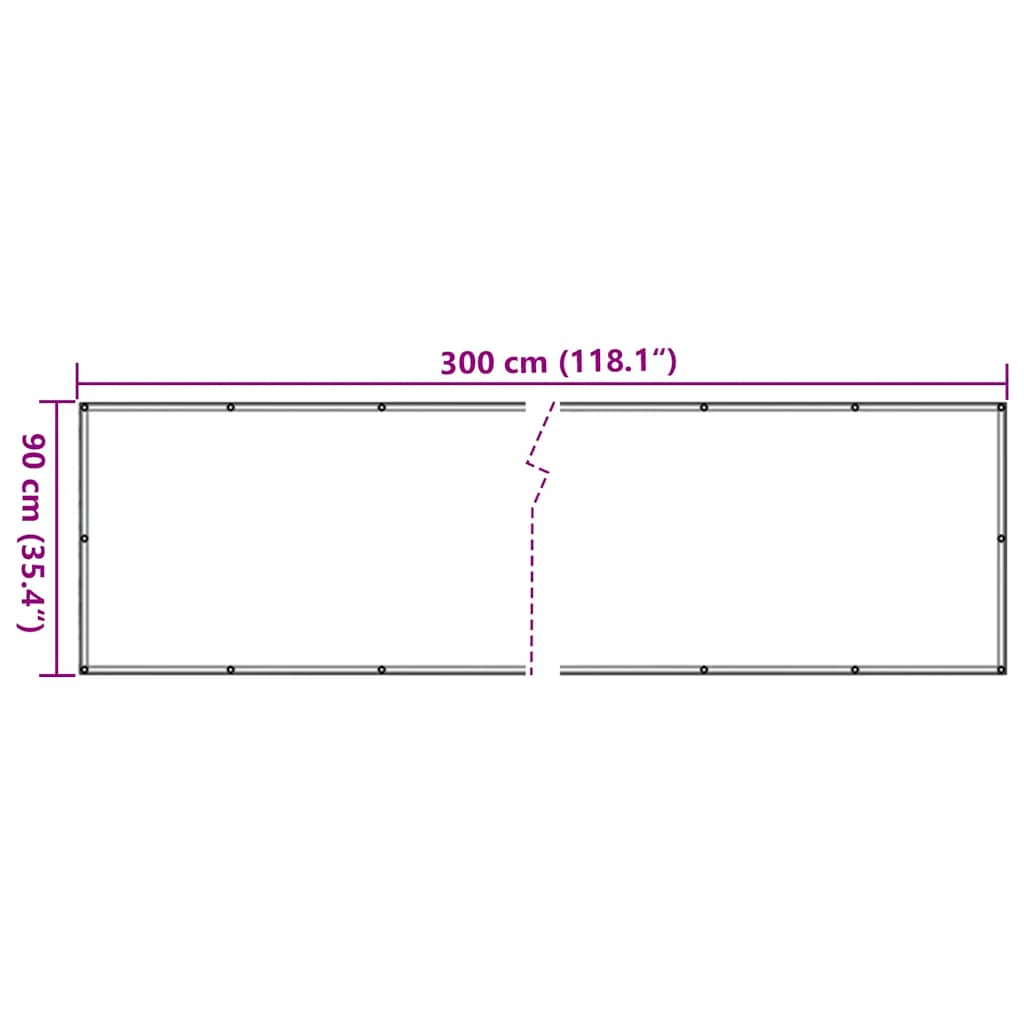 Balkonski zaslon za privatnost antracit 300 x 90 cm PVC