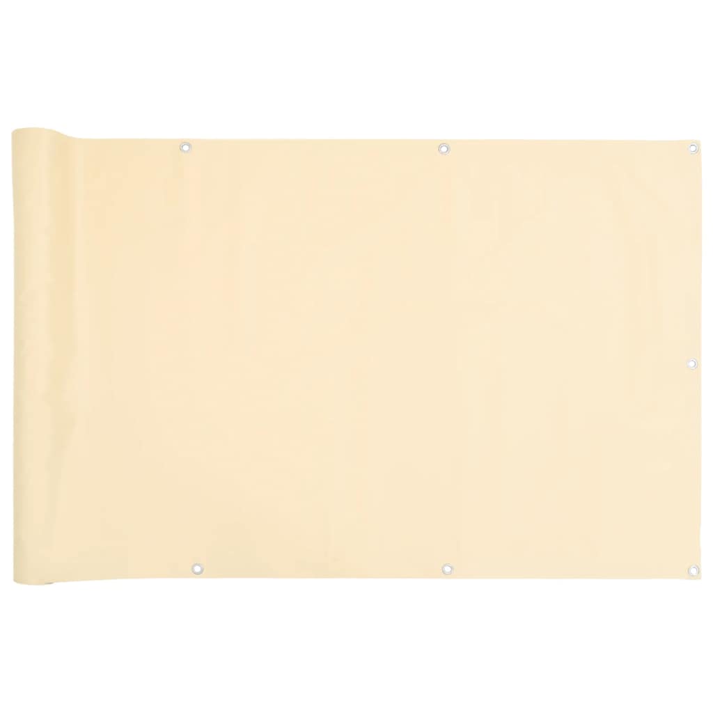 Balkonski zaslon za privatnost krem 600 x 120 cm PVC