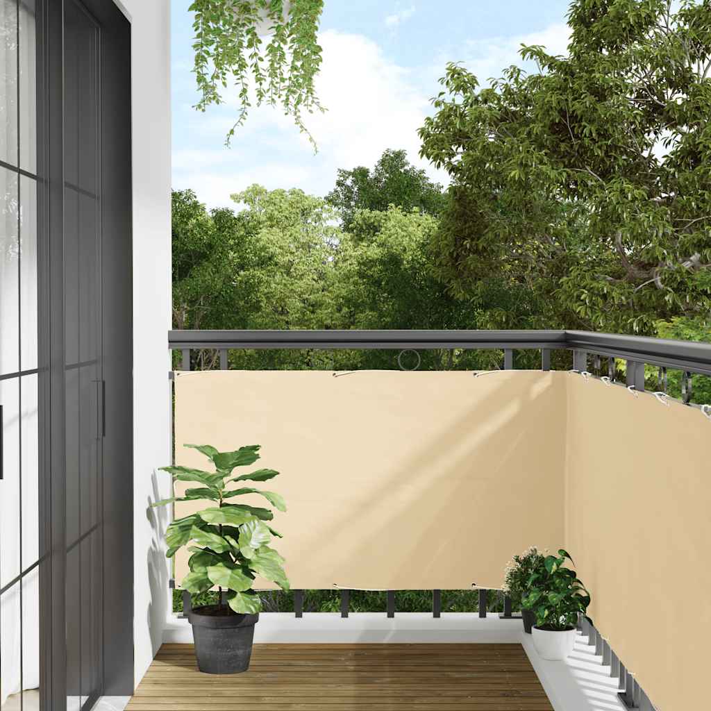 Balkonski zaslon za privatnost krem 600 x 120 cm PVC