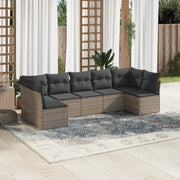 7-dijelni set vrtnih sofa sivi od poliratana