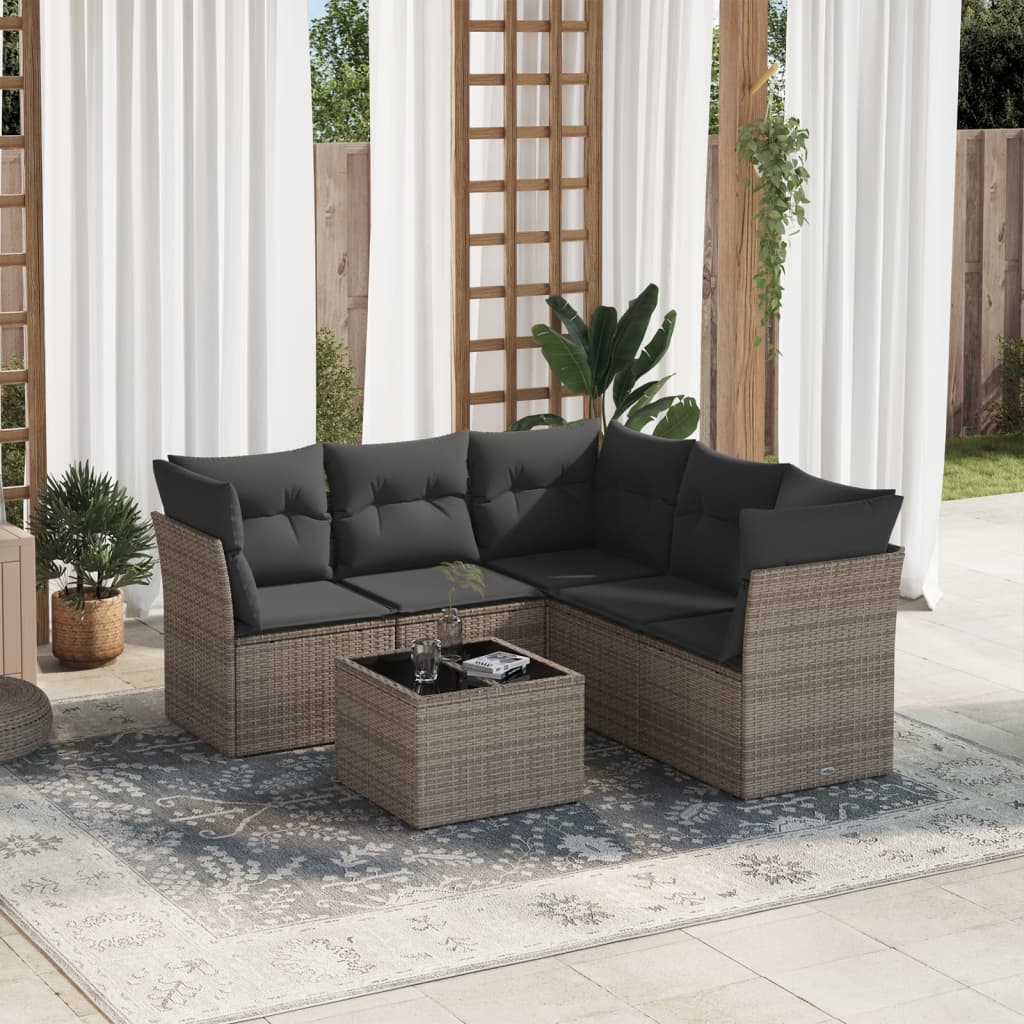 6-dijelni set vrtnih sofa od poliratana s jastucima