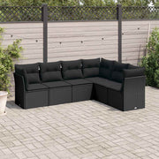 6-dijelni set vrtnih sofa s jastucima crni od poliratana