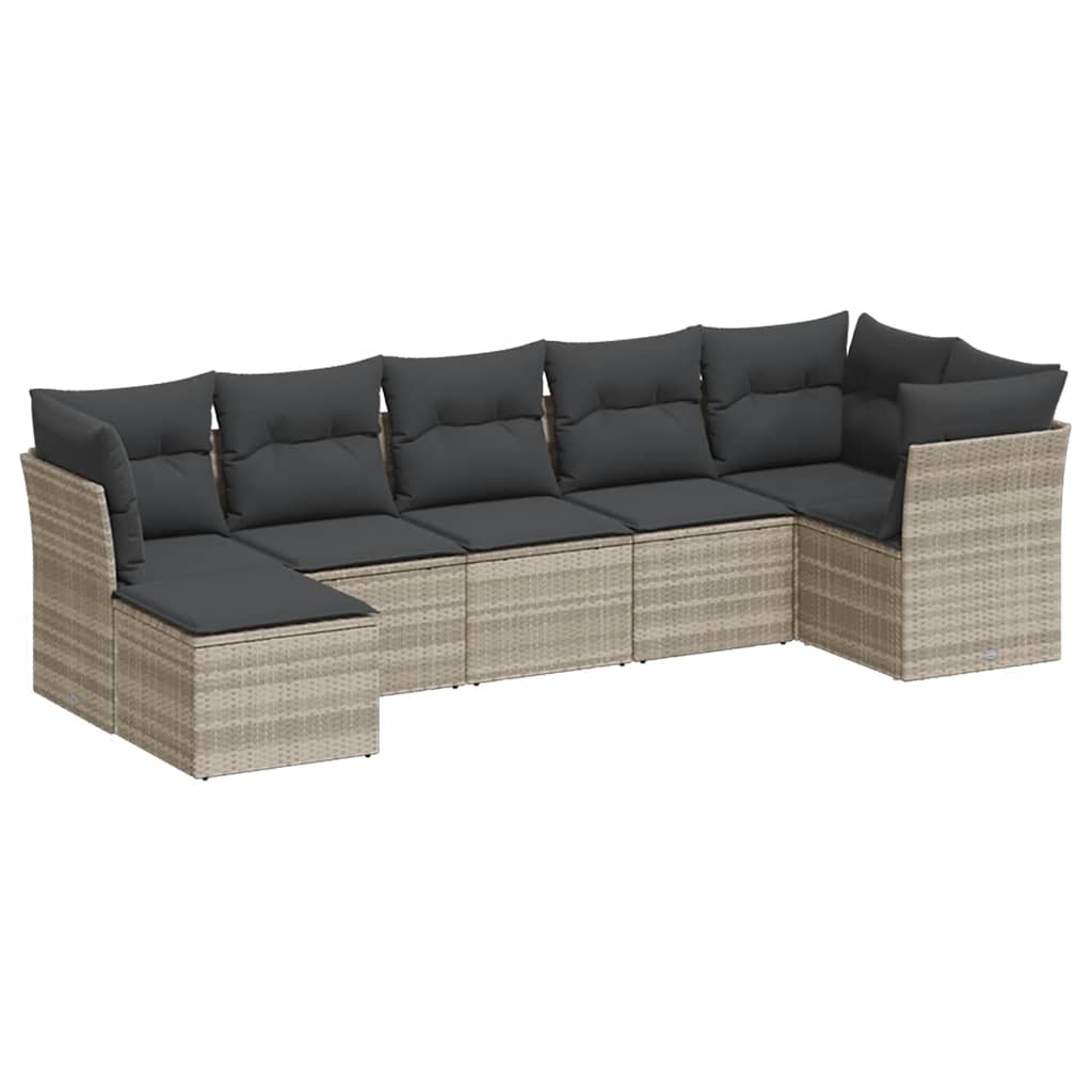 7-dijelni set vrtnih sofa svjetlosivi od poliratana