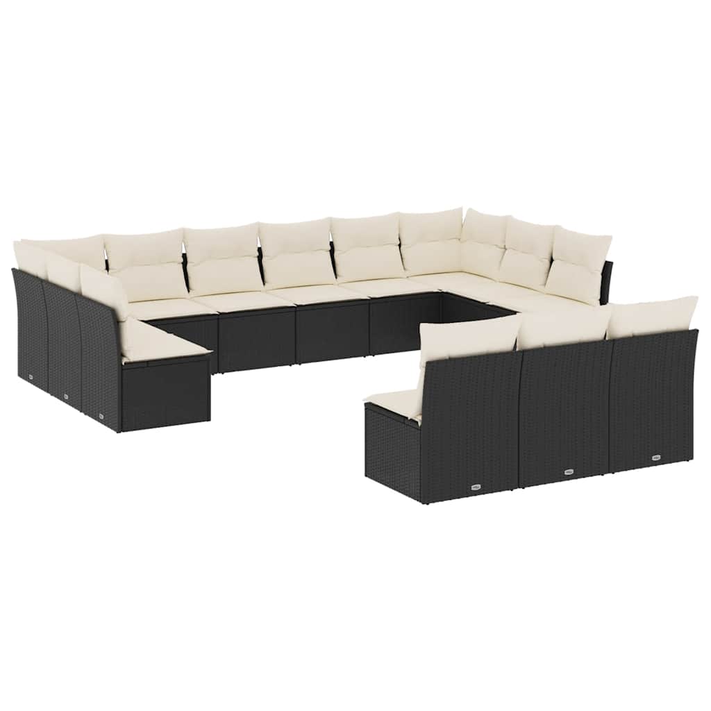 13-dijelni set vrtnih sofa s jastucima smeđi od poliratana