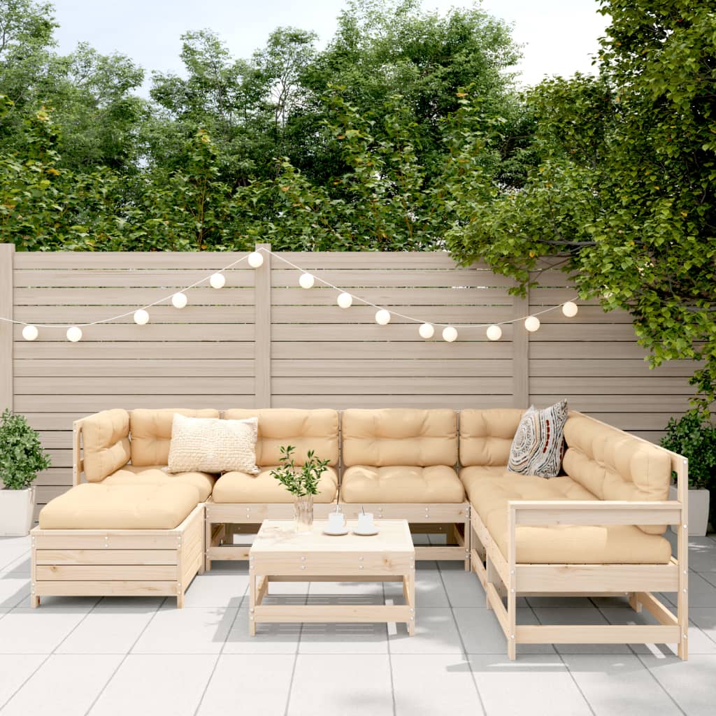 8-dijelni set vrtnih sofa od masivne borovine