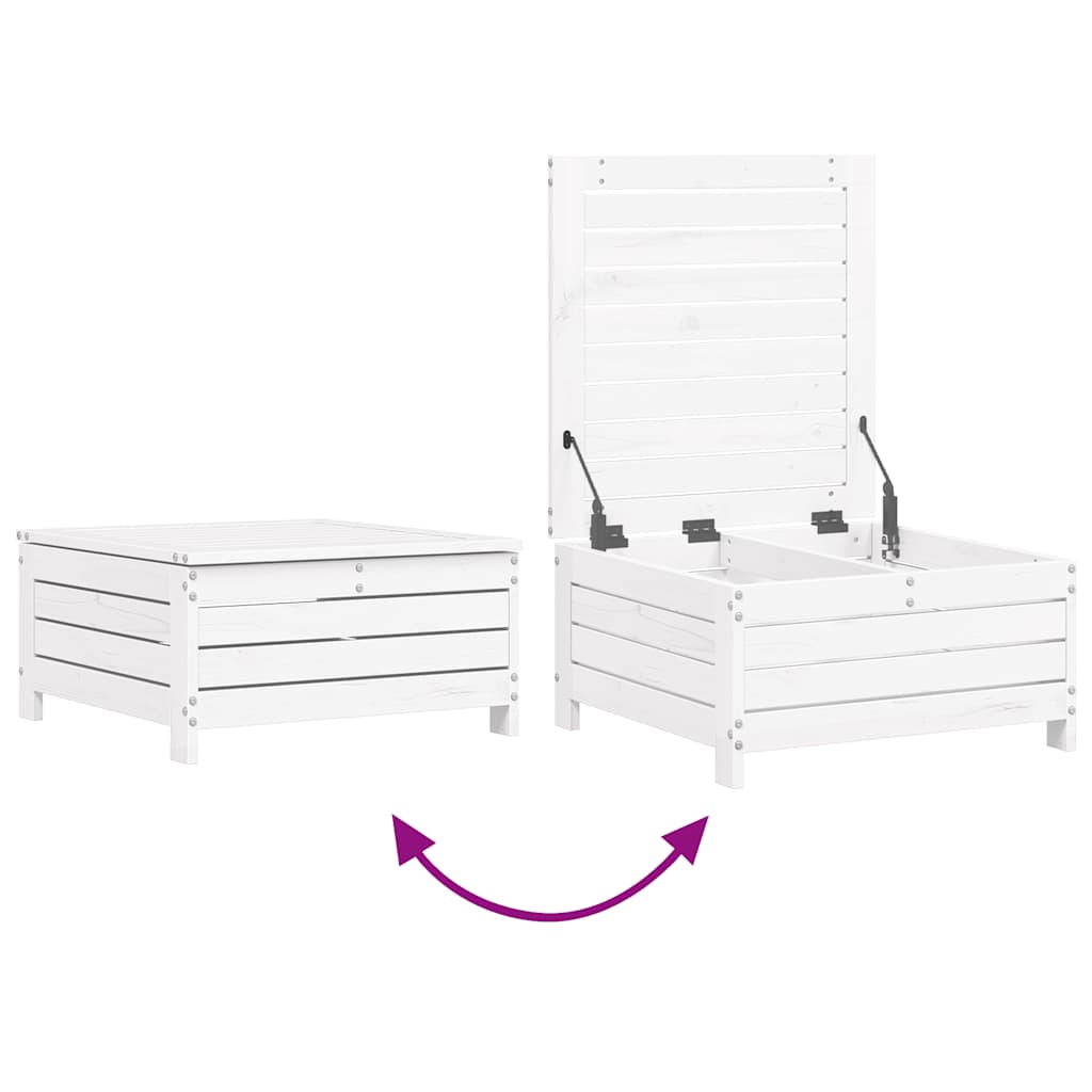 10-dijelni set vrtnih sofa bijeli od masivne borovine